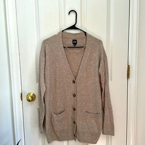 Gap cashsoft long beige cardigan